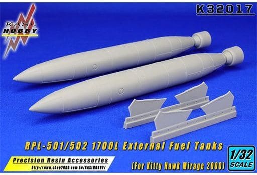 1/32 RPL-501/502 1700L Including 2 Additional Tanks Detail up parts for Kitty  Hawk Mirage 2000 [KSL32017] | Toy Hobby | Suruga-ya.com