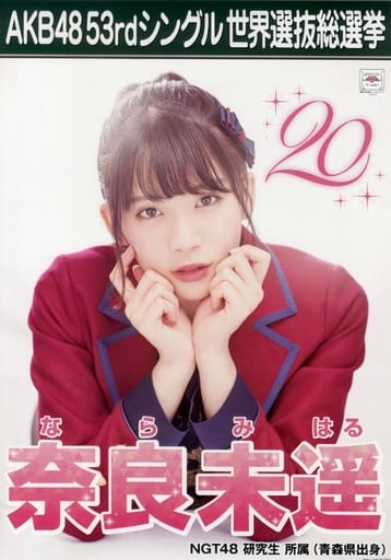 ポスター(女性) A3選挙ポスター 奈良未遥(NGT48) 「AKB48 53rdシングル 