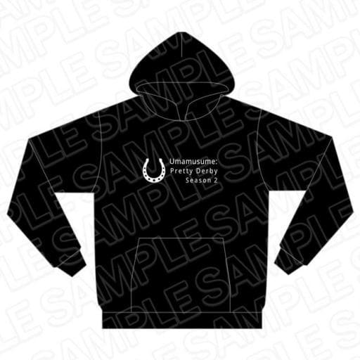 Clothing Horseshoe & Logo Over Size Hoodie Black L Size "Uma Musume