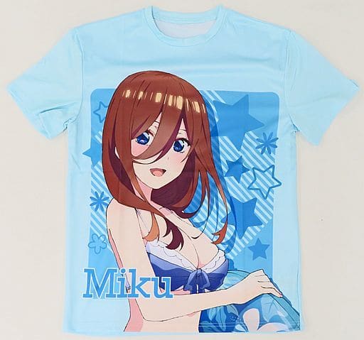 5-toubun no Hanayome Miku Nakano Full Color T-Shirt Black Tee BT0093