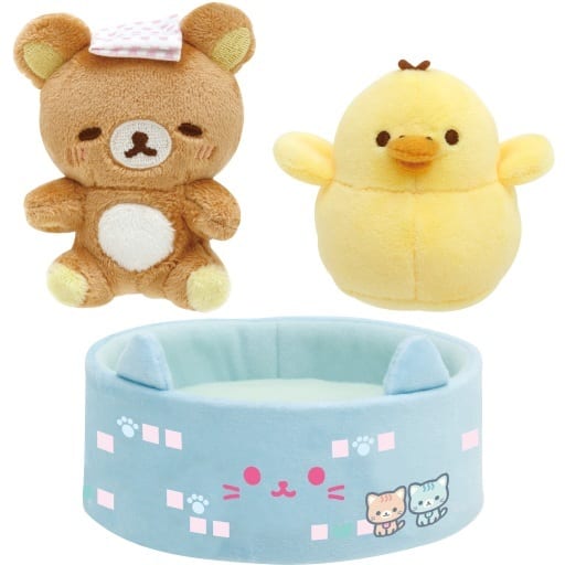Rilakkuma & Bath Toy & NekoShaped Bath Sento Plush toy Set NekoNeko