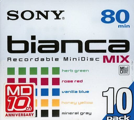 Sony Music Mini Disc Bianca MIX 80 min 10-Pack Set [10MDW80BAX