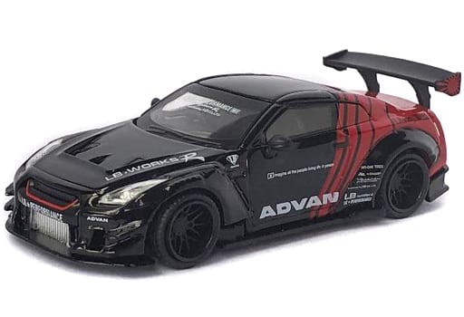 迷你车1/64LB☆WORKS Nissan GT-R R35型2后翼3ADVAN「MINI GT系列