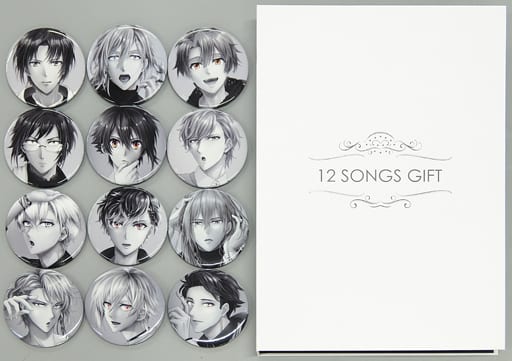 Set 12 SONGS GIFT metal badge 12 Variety Set with Case 