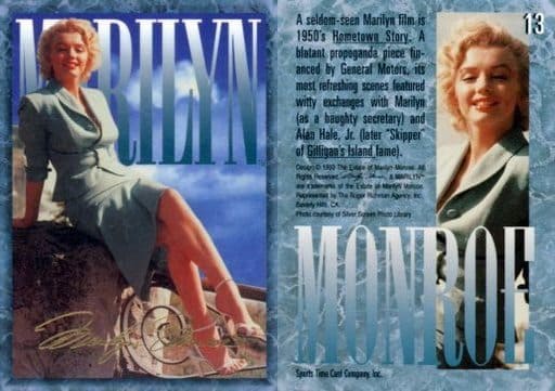 Marilyn Monroe / Gold Leaf / 1993 Sports Time Marilyn Monroe Trading ...