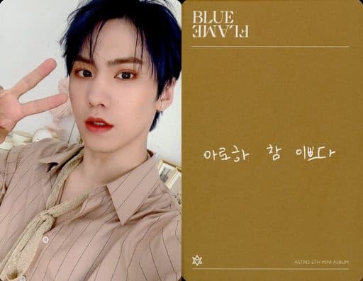 ASTRO / Rocky / Back Background Brown / Print Message White / CD 「 BLUE  FLAME 」 (THE BOOK ver.) Special Benefit Selfie / Photo Card