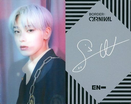 ENHYPEN / Sun-woo (SUNOO) / back side print with signature / CD BORDER :  CARNIVAL (HYPE ver.) enclosed special lenticular card