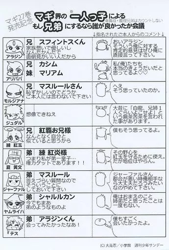 アニメムック リーフレット・小冊子 マギ(27) 購入特典ペーパー