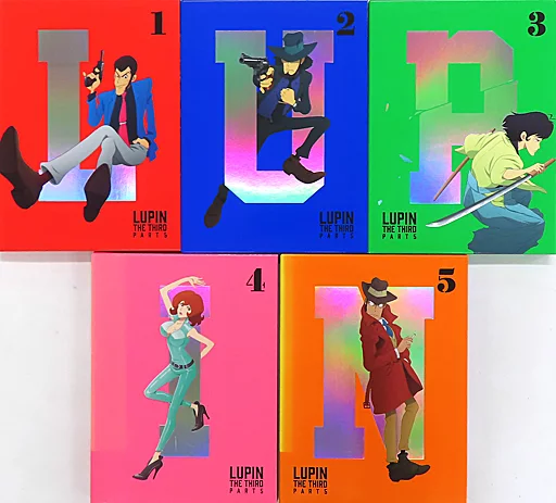 アニメBlu-ray　Disc　不備有)ルパン三世 PART5 全5巻セット(状態：スリーブケースに焼け・第3巻のスリーブケース・DISCケースに潰れ有り) Lupin III PART5 5-volume set (condition : sleeve case burnt