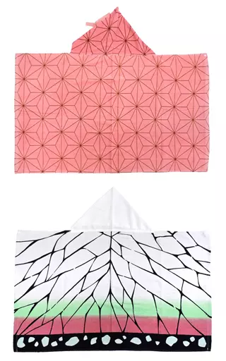 雑貨 全2種セット フード付きバスタオル -竈門禰豆子・胡蝶しのぶ