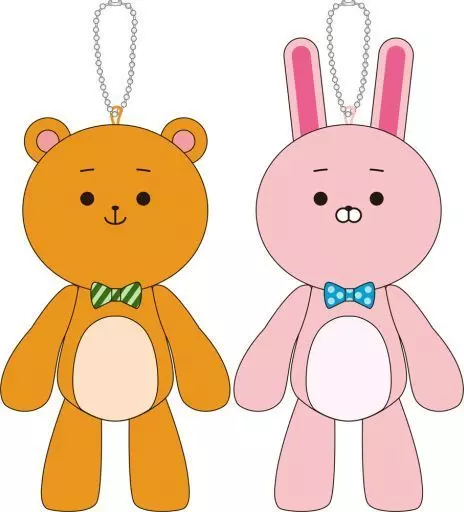 雑貨 ウサオ君＆クマオ君 ぬいぐるみマスコットセット 「うら