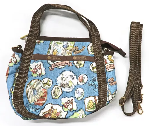 (used)LeSportsac ヨークサッチェル クラシックプー デニム Winnie the Pooh x LeSportsac Disney Classic Pooh Collection