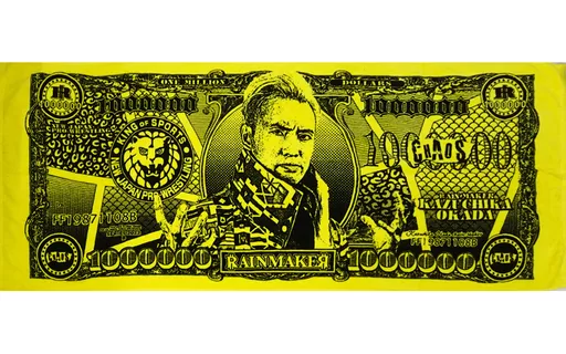 オカダカズチカ サイン入り 【1st RAIN MAKER ドル バスタオル】 Miscellaneous goods Kazuchika okada Rainmaker Dollar Bath Towel