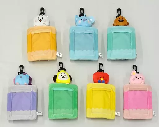 雑貨 全7種セット ぬいぐるみパスケース 「BT21 Fluffy Party in NAMCO