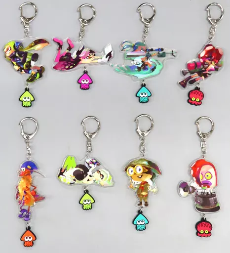 Splatoon イカすラバーつきアクリルキーホルダー シオカラーズ 5点
