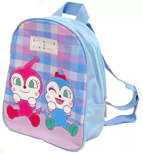 バッグ dokinchan-0005 Dokin-chan & Kokin-chan Check Pattern Backpack Blue
