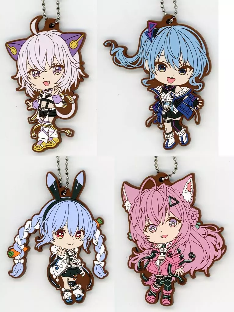 ホロライブ ラバーチャーム キーホルダー 全4種セット ラバーチャーム きゅんキャラいらすと