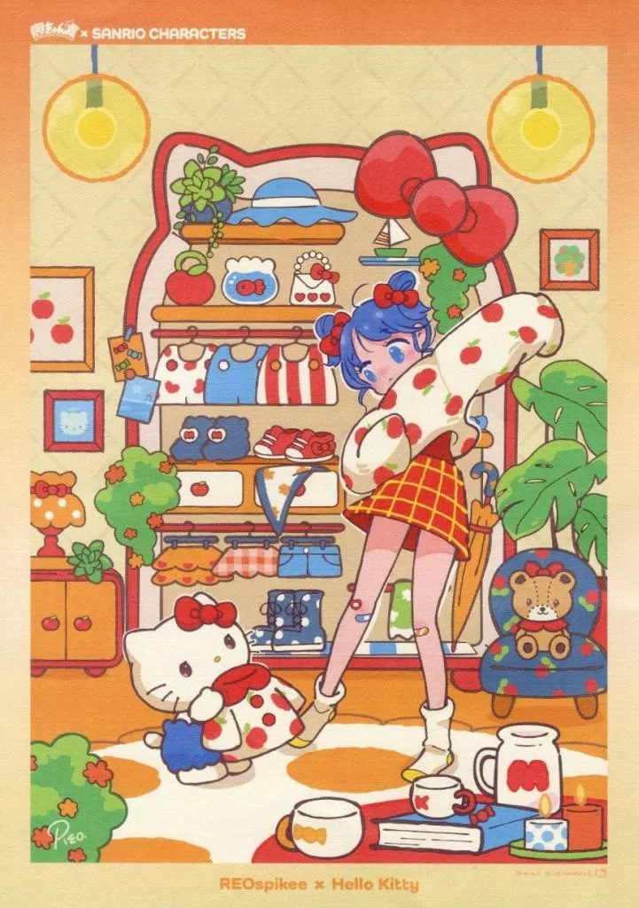 HelloKitty キティちゃん ポスター 🎀❤️🍎 . . ハローキティ展にいってきた🍎 平日だったから