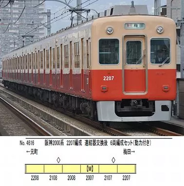 鉄道模型 1/150 阪神2000系 2207編成 連結器交換後 6両セット