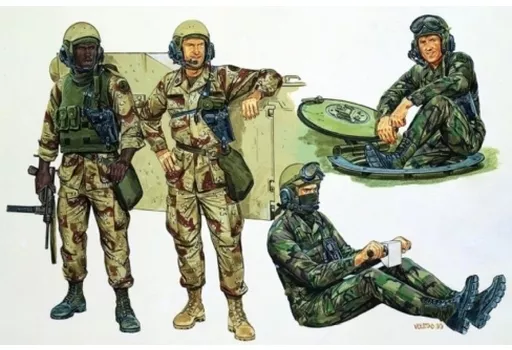 プラモデル 1/35 アメリカ陸軍 タンククルーセット 湾岸戦争
