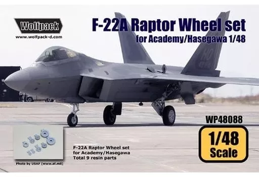 Wolfpack 1/48 F-22A Raptor Wheel set for Hasegawa Academy WP48088 Wolfpack 1/48 F-22A Raptor Wheel set for Hasegawa Academy WP48088