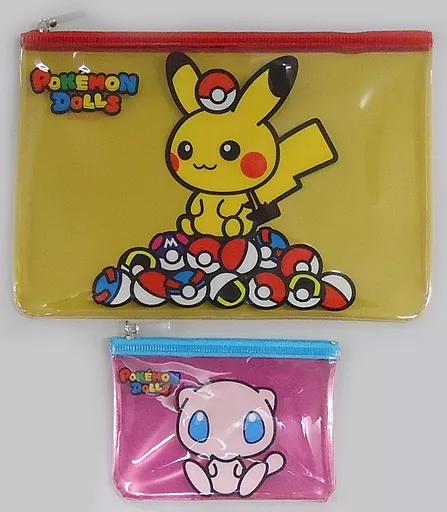 バッグ(キャラクター) ピカチュウ＆ミュウ フラットポーチ2個