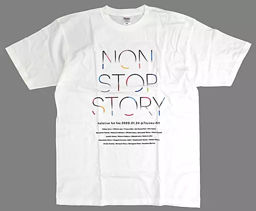衣類　ノンストップTシャツ ホワイト XLサイズ  「ノンストップ・ストーリー hololive 1st fes.」 Clothing Nonstop T-Shirt White XXL Size 