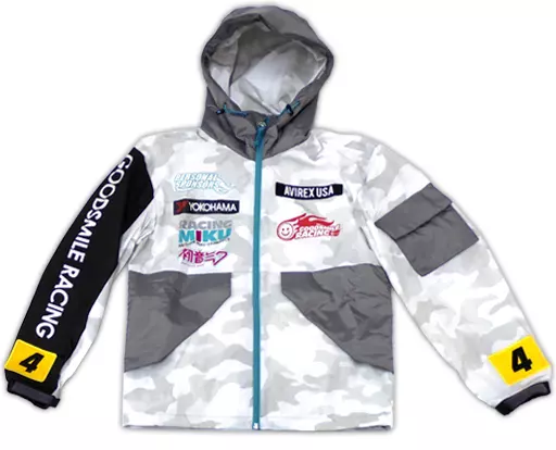 か*)様 レーシングミク 2020 チームスタッフ ウィンドブレーカー Mサイズ Racing Miku 2020 Team Staff Wind Breaker White x Gray S Size