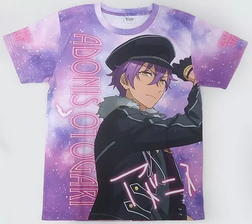 衣類　乙狩アドニス フルグラフィックTシャツ パープル フリーサイズ 「あんさんぶるスターズ!」 衣類 乙狩アドニス フルグラフィックTシャツ パープル