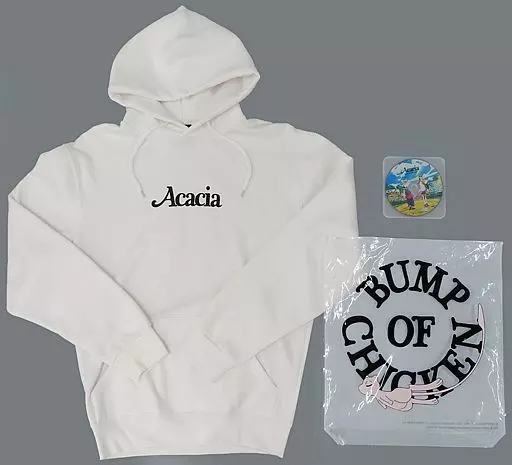 BUMP OF CHICKEN パーカー 白 M 未使用品 BUMP OF CHICKEN Logo Hoodie パーカー｜ミュージシャン