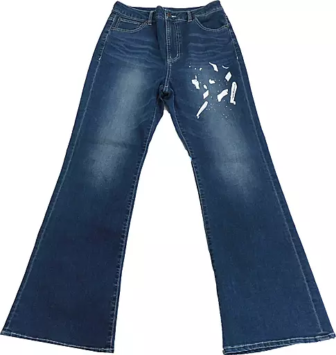 Clothing First machine YAMIYO FLARE DENIM Indigo Blue XL Size 
