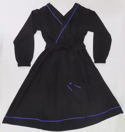 衣類 五年生モデル カシュクールワンピース ブラック×ブルー 衣類 五年生モデル カシュクールワンピース ブラック×ブルー