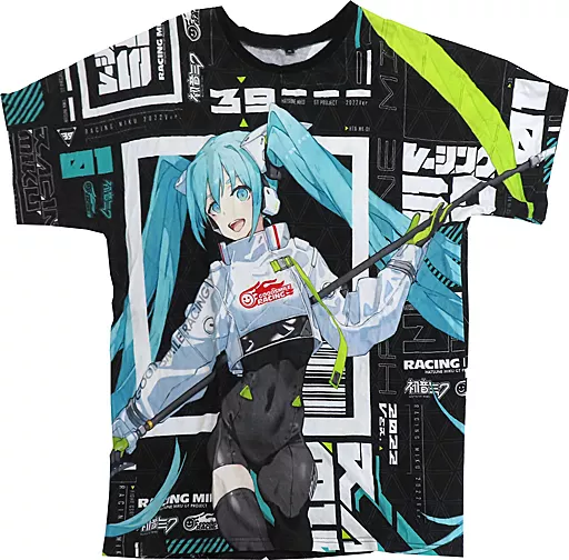 T-shirt Racing Miku 2022 Ver. Full Graphic T-Shirt vol. 1 Black XL