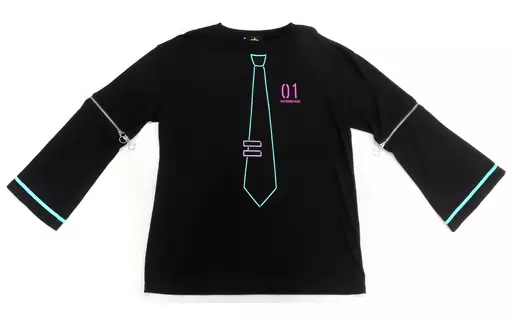 衣料雑貨　初音ミク 袖ジップトップ ブラック フリーサイズ 「初音ミク×LISTEN FLAVOR」 初音ミク 袖ジップトップ 【BLACK】 / 初音ミク×リッスン