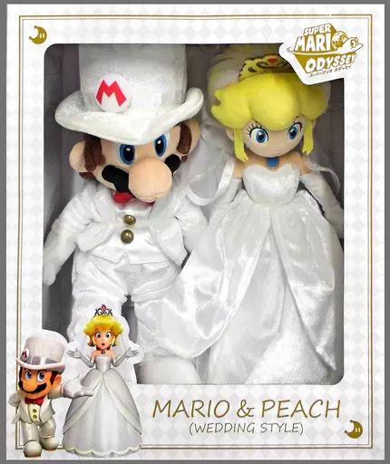 ぬいぐるみ [箱付き・美品] マリオ＆ピーチ ウェディングセット