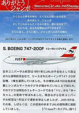 Food toy plastic model Secret : BOEING 747-200F JUST Japan
