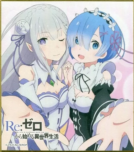 食玩 雑貨 エミリア＆レム 「Re：ゼロから始める異世界生活 色紙