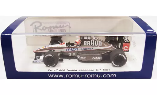ミニカー　1/43 BRAUN TYRRELL HONDA 020 Japanese GP 1991 EPSON #3(ガンメタリック×ホワイト) RG Racing Gear別注 [RG002] ミニカー 1/43 Tyrrell 020 Honda Japanese GP 1991 EPSON #3
