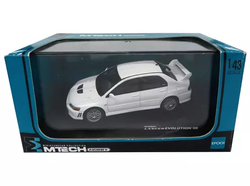 エポック社製 MTECHシリーズ「三菱 ランサーエボリューションVII」1/43 Minicar 1/43 Mitsubishi Lancer Evolution VII (Scoria White