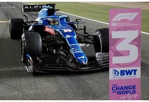 ミニカー　1/43 Alpine A521 Alpine F1 Team 3rd Qatar GP 2021 Fernando Alonso #14 with No.3 Board and Pit Board [S7851] Minichamps 1:43 Fernando Alonso Alpine A521 #14 3rd Qatar GP