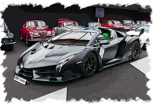 ミニカー　1/43 Lamborghini Veneno Roadster 2015(ブラック) [EM451H] ミニカー 1/43 Lamborghini Veneno Roadster 2015(マット