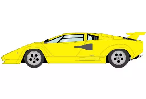 ミニカー　1/43 Lamborghini Countach LP5000 QV 1988 with Rear wing(イエロー×ブラックインテリア) [EM652E] 1/43 Lamborghini Countach LP5000 qv 1988 with Rear wing