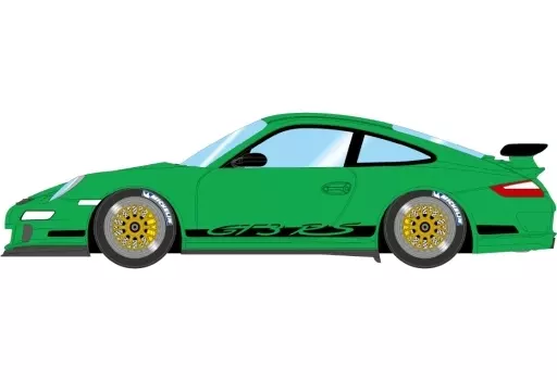 ミニカー　1/43 Porsche 911 (997) GT3 RS 2007 BBS LM Wheel(グリーン×ブラックリバリー) [EM711D] Porsche 911 (997) GT3 RS 2007 (BBS LM Wheel) グリーン