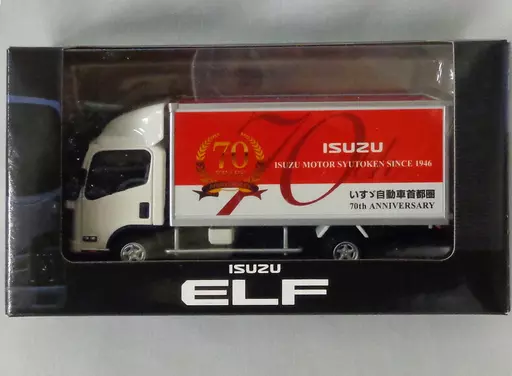 Minicar 1/43 Isuzu Elf (White x Red) Isuzu Motors Tokyo