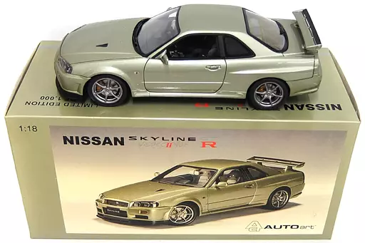 Minicar 1/18 NISSAN SKYLINE R34 GTR V-SPEC II NUR (Millennium jade