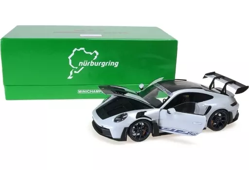 ミニカー　1/18 ポルシェ 911 (992) GT3 RS 2022(グレーメタリック×ヴァイザッハ・パッケージ×ブルーホイール) ギフトボックス [110062021] ミニカー 1/18 ポルシェ 911 (992) GT3 RS 2022