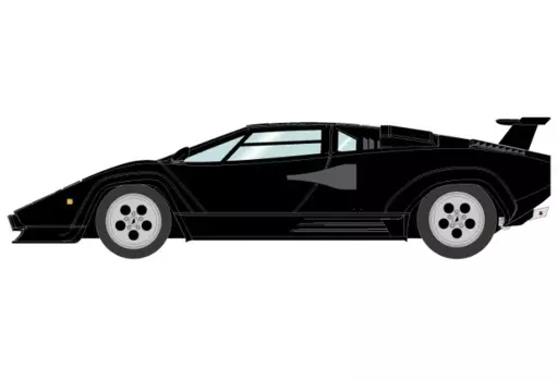 ミニカー　1/18 Lamborghini Countach LP5000 QV 1988 with Rear wing(ブラック×グレーインテリア) [EML088G] 1/18 Lamborghini Countach LP5000 qv 1988 with Rear wing