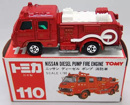 Minicar 1/90 Nissan Diesel Pump Fire Truck (Red / Red Box / Made