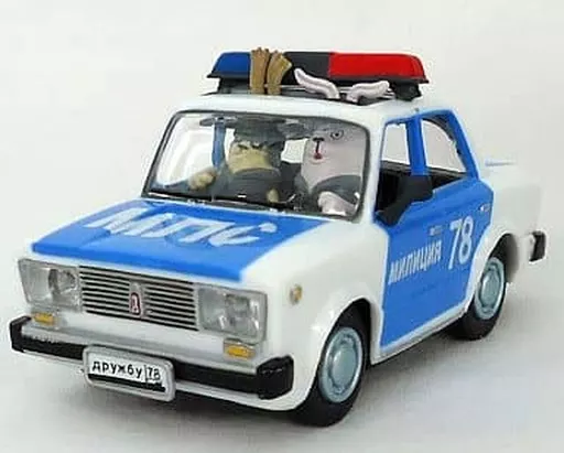 レア　ウサビッチ ミニカーセット 逃亡車　ミリツィア　ポリス Minicar [Box Missing] ミリツィア (White x Blue) 