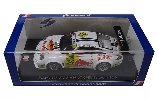 ミニカー　[箱破損] 1/43 Porsche 997 GT3 R GT OPEN Barcelona 2010 Red Bull #34(ホワイト×ブラック) [SF010] Box Broken] 1/43 Porsche 997 GT3R GT OPEN Barcelona 2010 Red